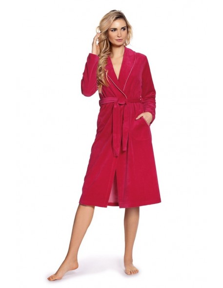 Lydie welur bathrobe ladies' with collar s-2xl, De Lafense 389