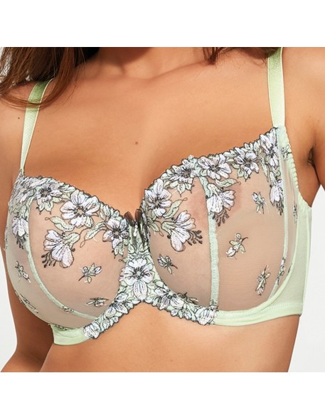 Plus Size Bra with Large Soft Cups and Lace - Krisline JOY