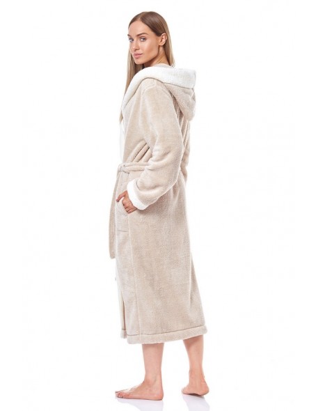 Bathrobe ladies' ciepły long with hood L&L HFT 9145