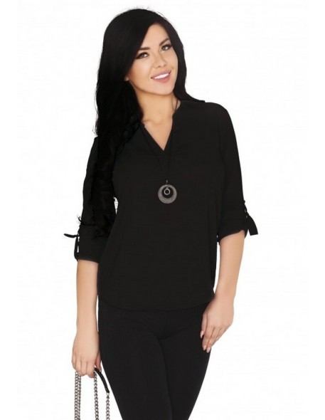 Nieve blouse women's with long sleeve black, Merribel 1720