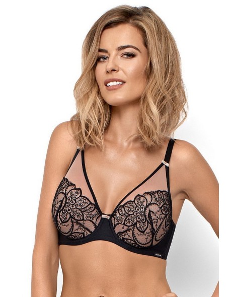 Bra braletka push up Nipplex Livia Color black-beige Size 70B