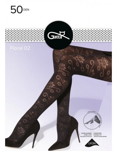 Tights women's patterned Gatta Floral 02 50 den