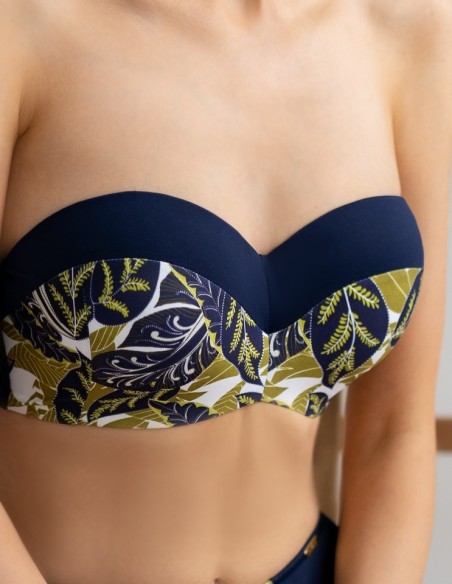 Bathing bra balconette padded Krisline Paros Color navy blue Size 70C