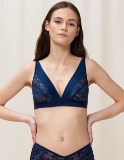 Womens Jacquard Three Breasted Bra Thin Underwear Bra (Beige, 80C
