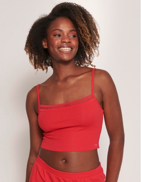 Sloggi Go Ribbed Crop Top Campari