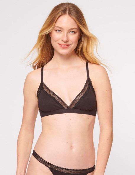 Biustonosz braletka Sloggi Go Ribbed bralette Czarny