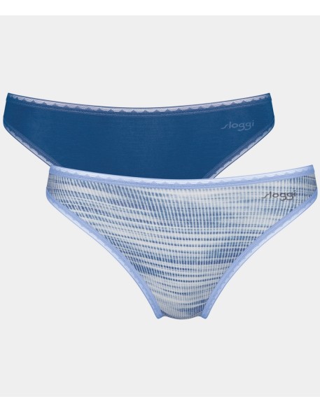 Women's panties 2 Pack Sloggi Go Tai C2P blue mix