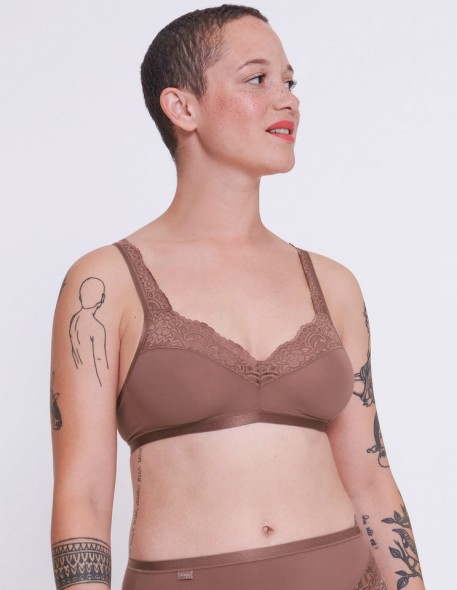 Bra without underwires Sloggi Romance Si Sloggi cacao