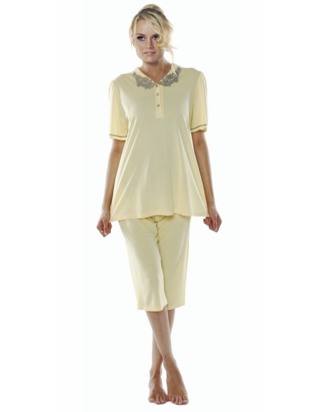 Dwuczęściowa pajamas night women's with a collar Mewa