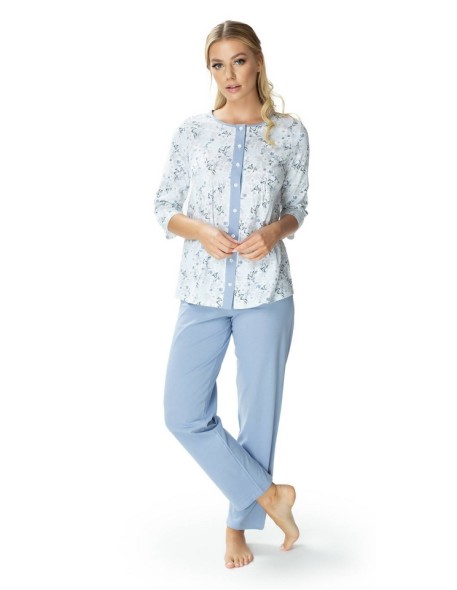 Blue bawełniana pajamas women's helena Mewa