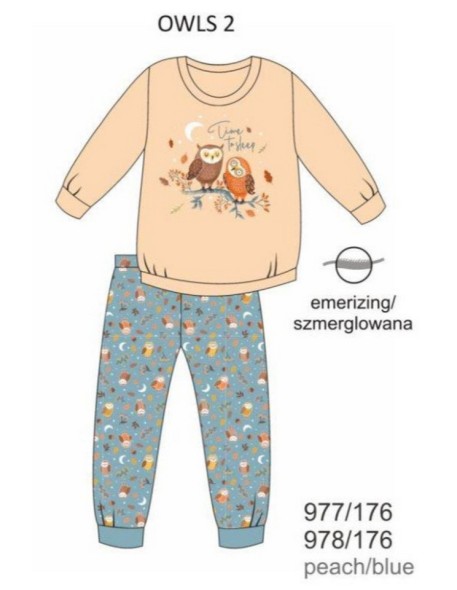 Pajamas girl kids dr 977/176 Owls 2 Cornette 