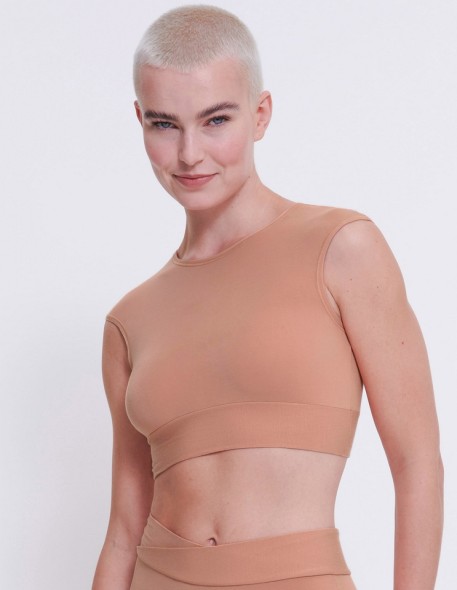 Sloggi Go Allround Crop Top Krótki morelowy