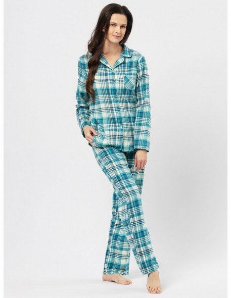 Women's checkered cotton pajamas Key LNS 471 