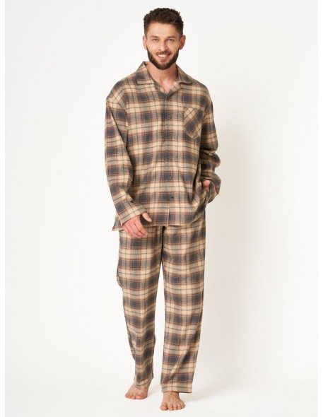 Men's checkered flannel pajamas plus size Key MNS 402