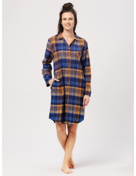 Women's checkered flannel nightgown Key LND 481 