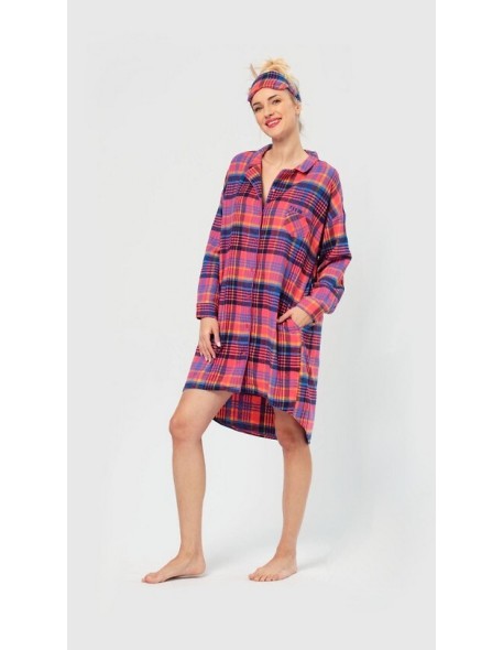 Women's checkered nightgown plus size Key LND 483 