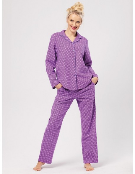 Women's cotton pajamas with buttons Key LNS 529 