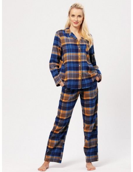 Women's checkered cotton pajamas Key LNS 481 