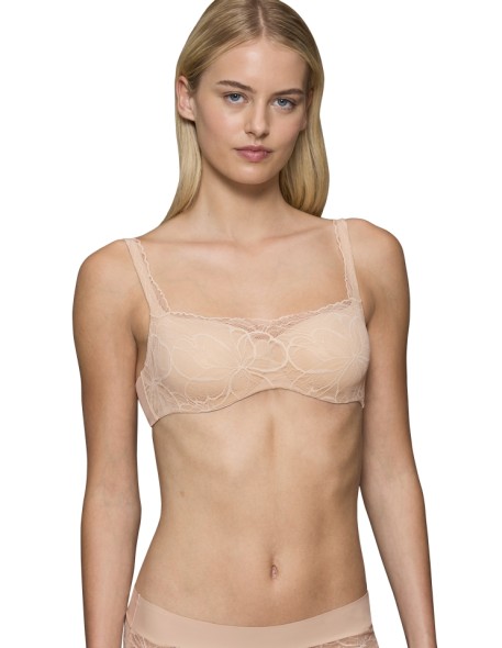 Lace bra Triumph Body Make-Up Illusion Lace Balconette nude beige 