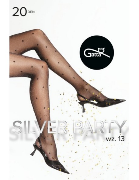 Rajstopy we wzorki Silver Party 13 Gatta 