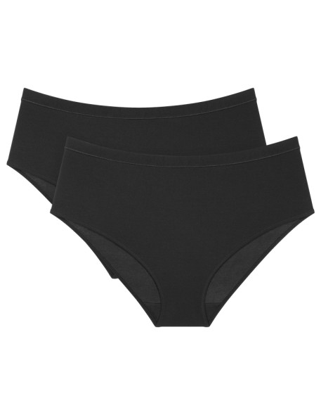 High waisted panties Triumph Sense Of Modal Midi 2P black 2 pack