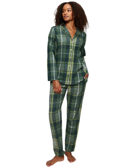 Piżama damska bawełniana Triumph Boyfriend PW X checks green 