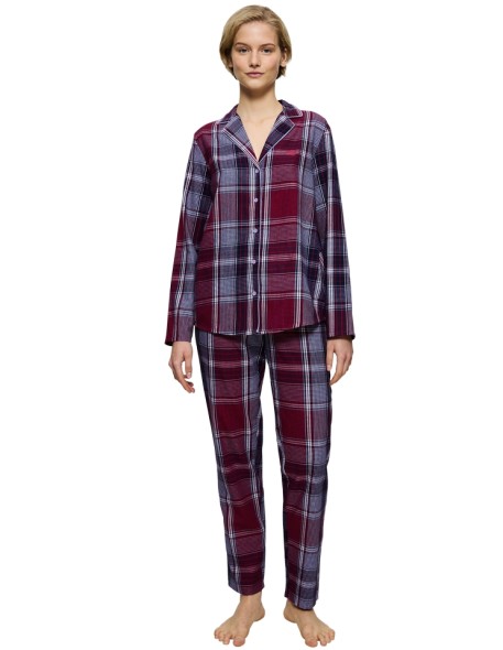 Women's cotton pajamas Triumph Boyfriend PW X checks red 