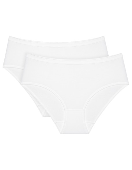 High waisted panties Triumph Sense Of Cotton Midi 2P white 2 pack