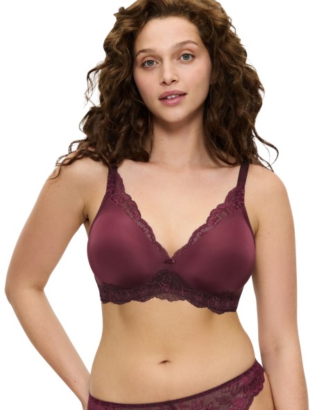 Biustonosz usztywniany bez fiszbin Triumph Amourette Charm T P deep burgundy 