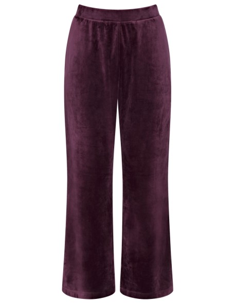 Women's Triumph Sensual Velour Wide Leg Trousers deep burgundy