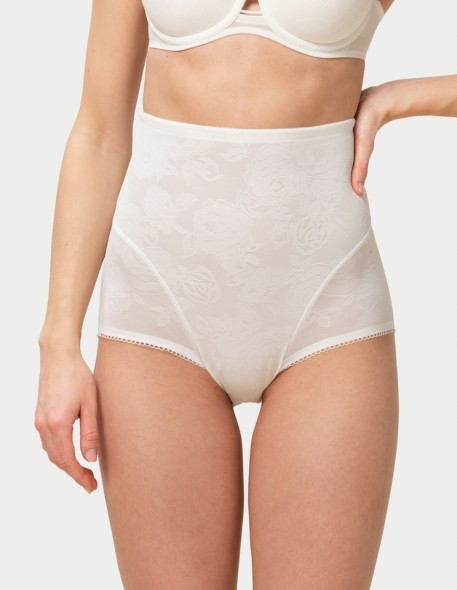 High waisted panties Triumph Wild Rose Sensation Highwaist Panty silk white 