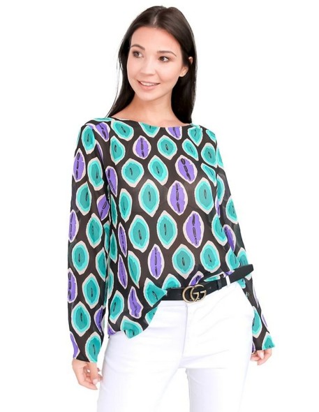 Zwiewna blouse shirt with wzorem Lookat