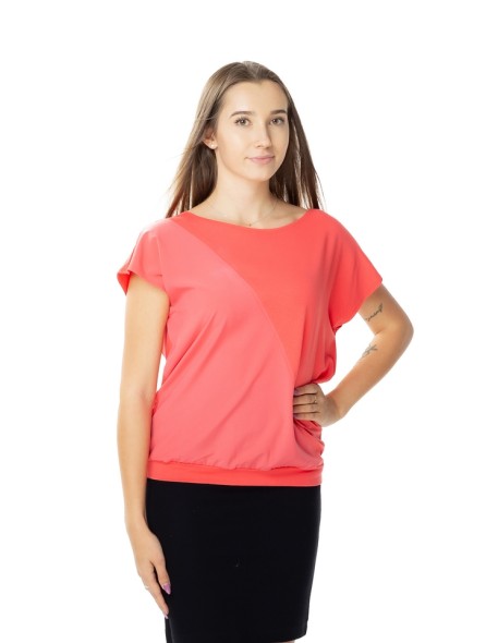 Red blouse women's with short sleeve Lookat